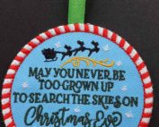 Christmas eve ornament embroidery design