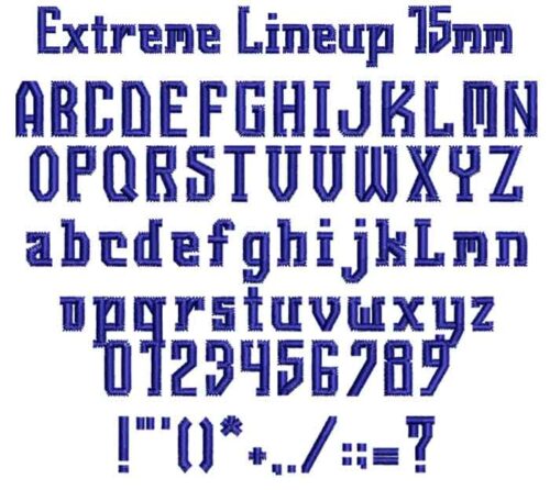 Extreme Lineup 15mm esa font