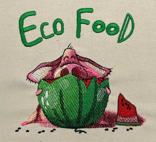 funny pig vitamin embroidery design