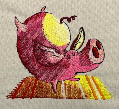 Funny Pigs Yoga embroidery design