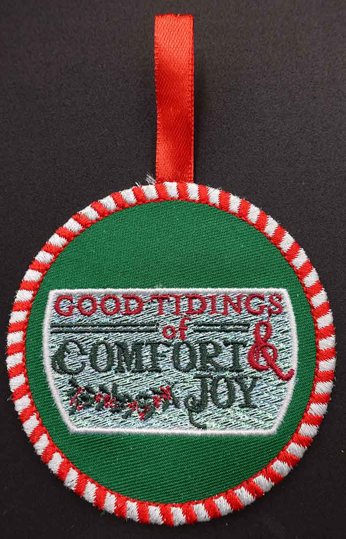good tidings ornament embroidery design
