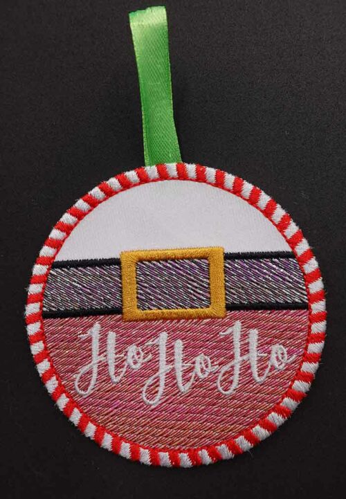 Ho Ho ho ornament embroidery design