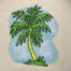 water-colour palm tree embroidery