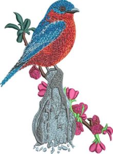 Bluebird L Embroidery Design