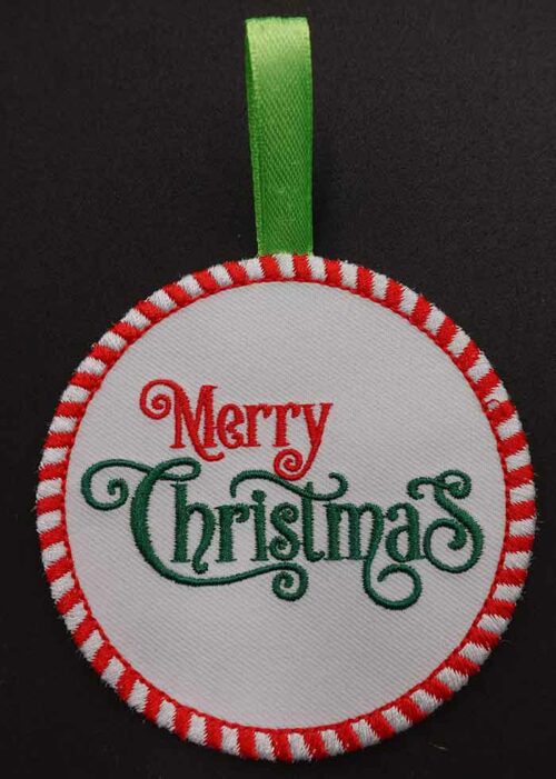 merry Christmas ornament embroidery design