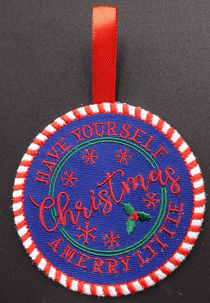 merry christmas ornament embroidery design