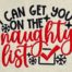 naughty list embroidery design