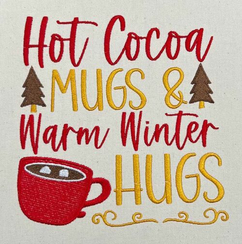 hot cocoa embroidery design