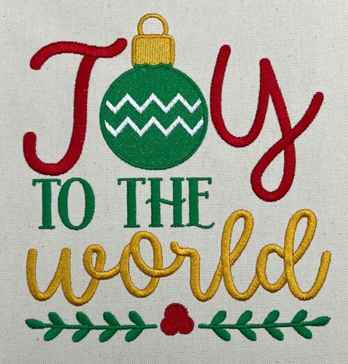 joy to the world embroidery design