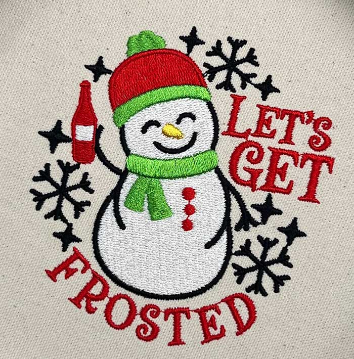lets get frosted embroidery design