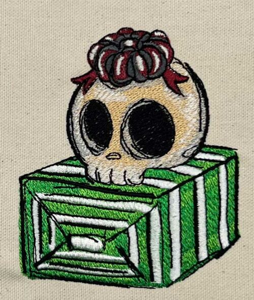 skeleton holiday embroidery design