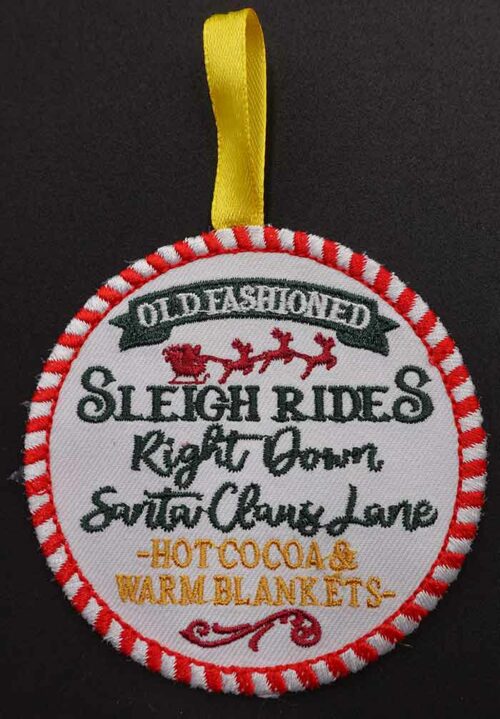 sleigh rides ornament embroidery design