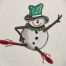 snowman ballet red shoes embroidery design