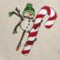 snowman candy cane embroidery design