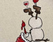 snowman fell embroidery design