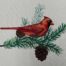 cardinal fir branch embroidery design