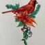 Cardinal poinsettia embroidery design