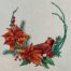 Cardinal Poinsettia wreath embroidery design