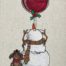 wine snowman puppy embroidery design