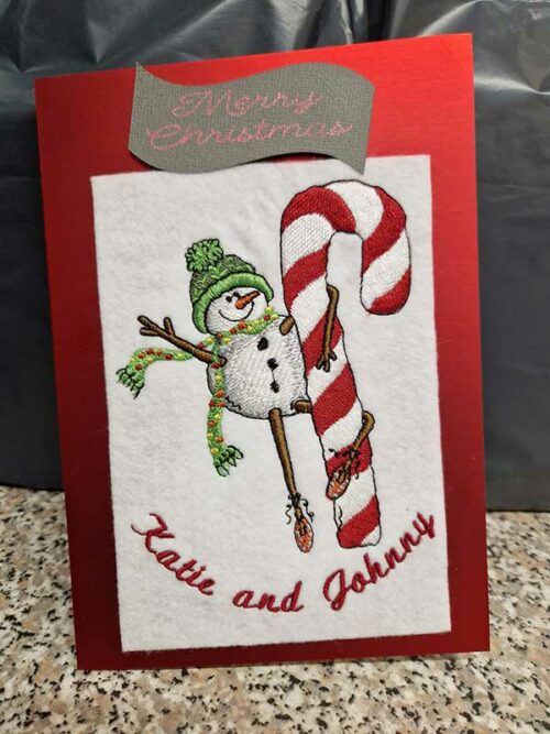 Snowman Candycane card