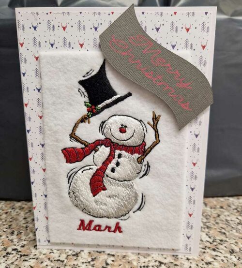 Dancing snowman Christmas card