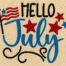 Hello July embroidery design