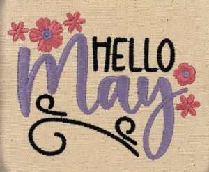 Hello May embroidery design