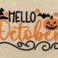 Hello October embroidery design