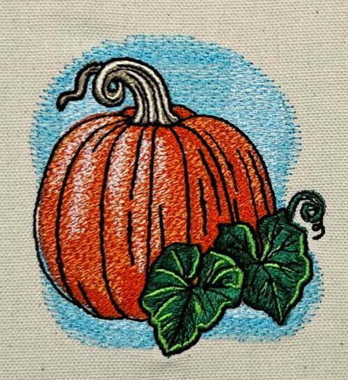 fall pumpkin embroidery design