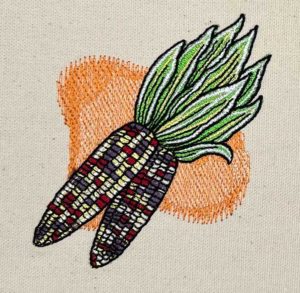 autumn corn embroidery design