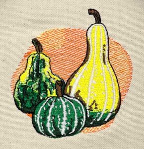 Autumn Gourds embroidery design