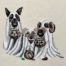 trick or treat dogs embroidery design