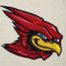 cardinal head mascot embroidery design