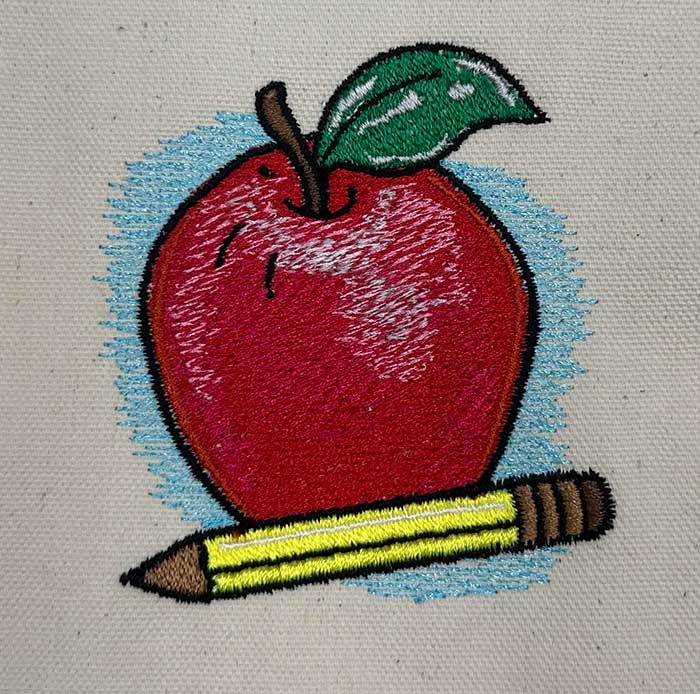apple pencil embroidery design