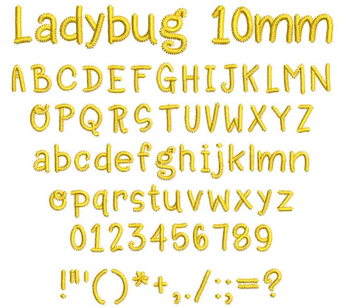 Ladybug 10mm esa font