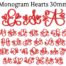 Monogram Hearts 30mm esa font
