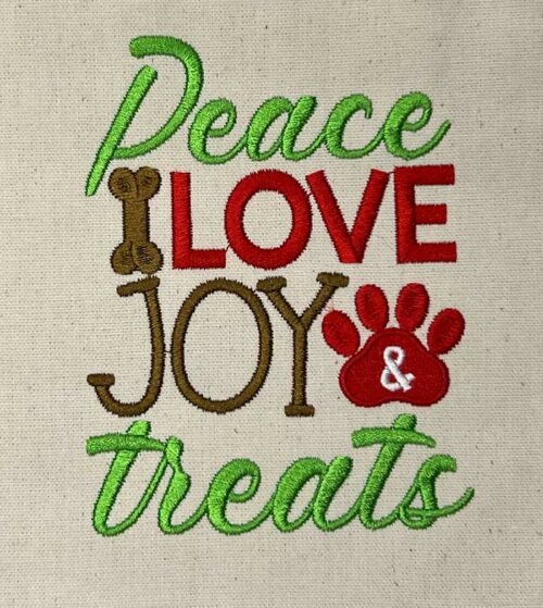 Peace love joy embroidery design