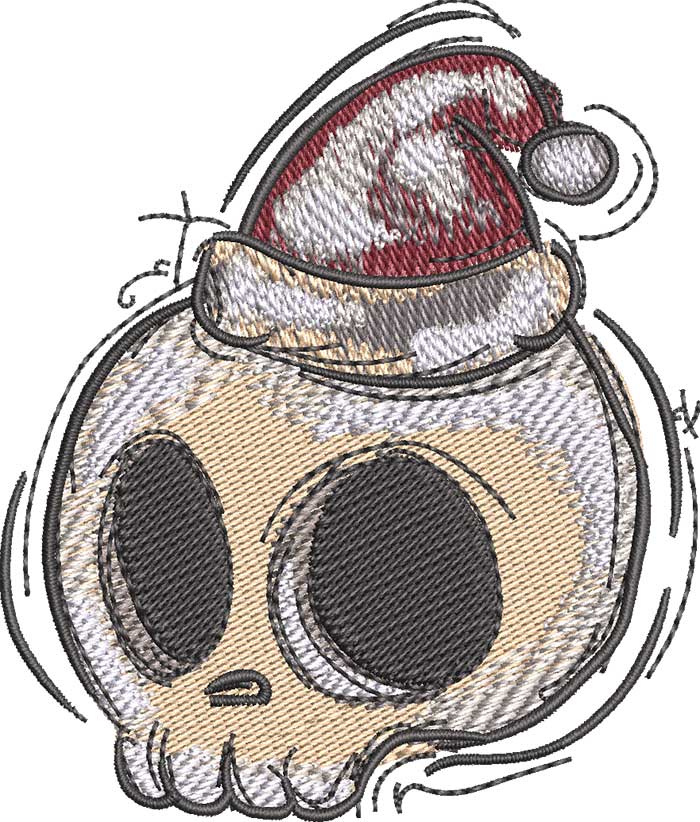 skeleton holiday embroidery design