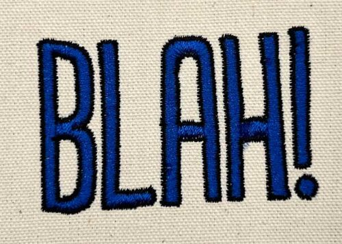 blah! embroidery design