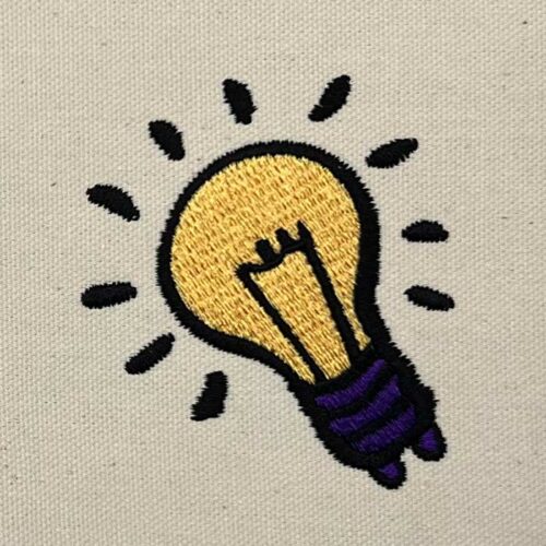 light bulb embroidery design
