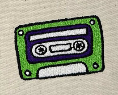 cassette tape embroidery design