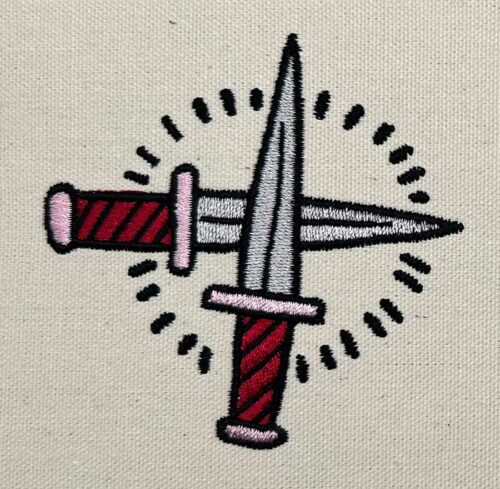 crossed daggers embroidery design