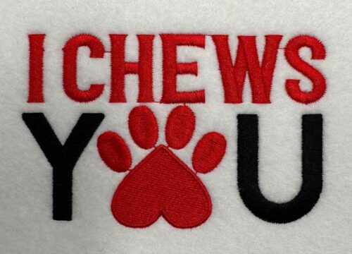 I chews you embroidery design