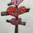 I Love You Valentine sign post embroidery design
