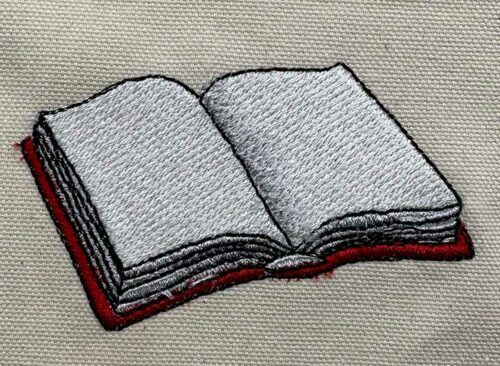 open book embroidery design