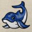 smiling dolphin embroidery design