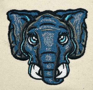 Cute Elephant Head Embroidery Design