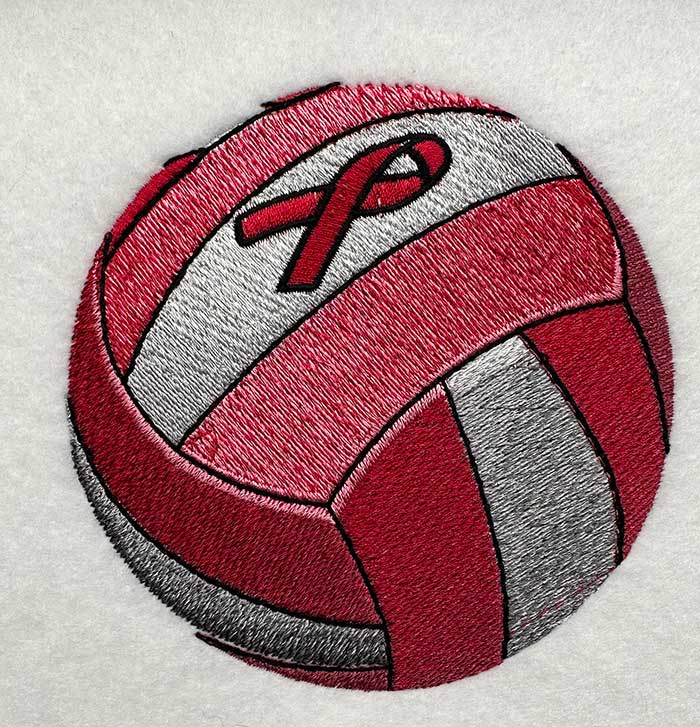 Pink Volleyball embroidery design
