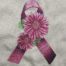 Pink Ribbon and daisies embroidery design