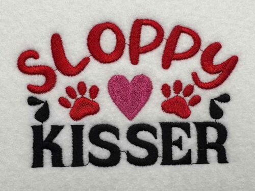Sloppy kisser embroidery design